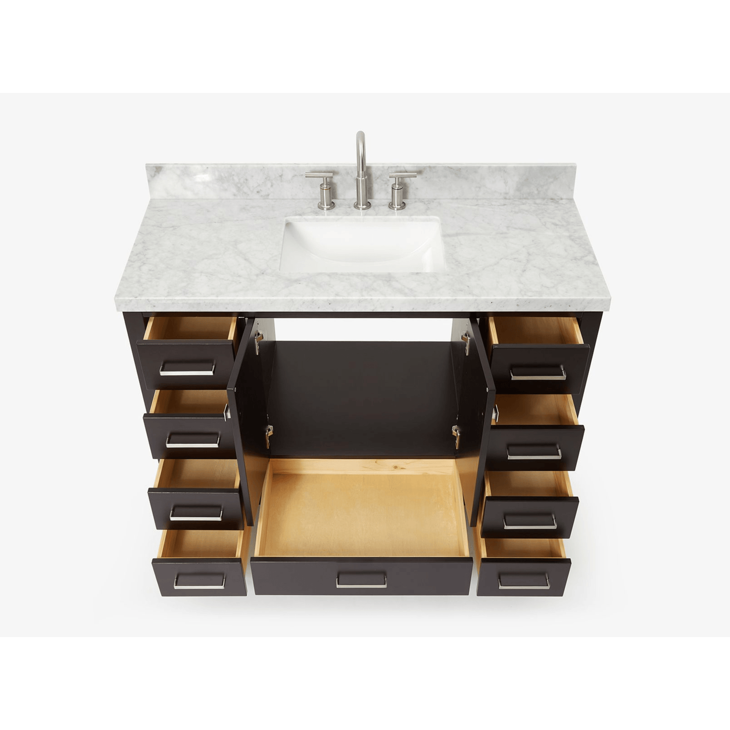 Ariel Cambridge  49" Modern Espresso Single Rectangle Sink Vanity