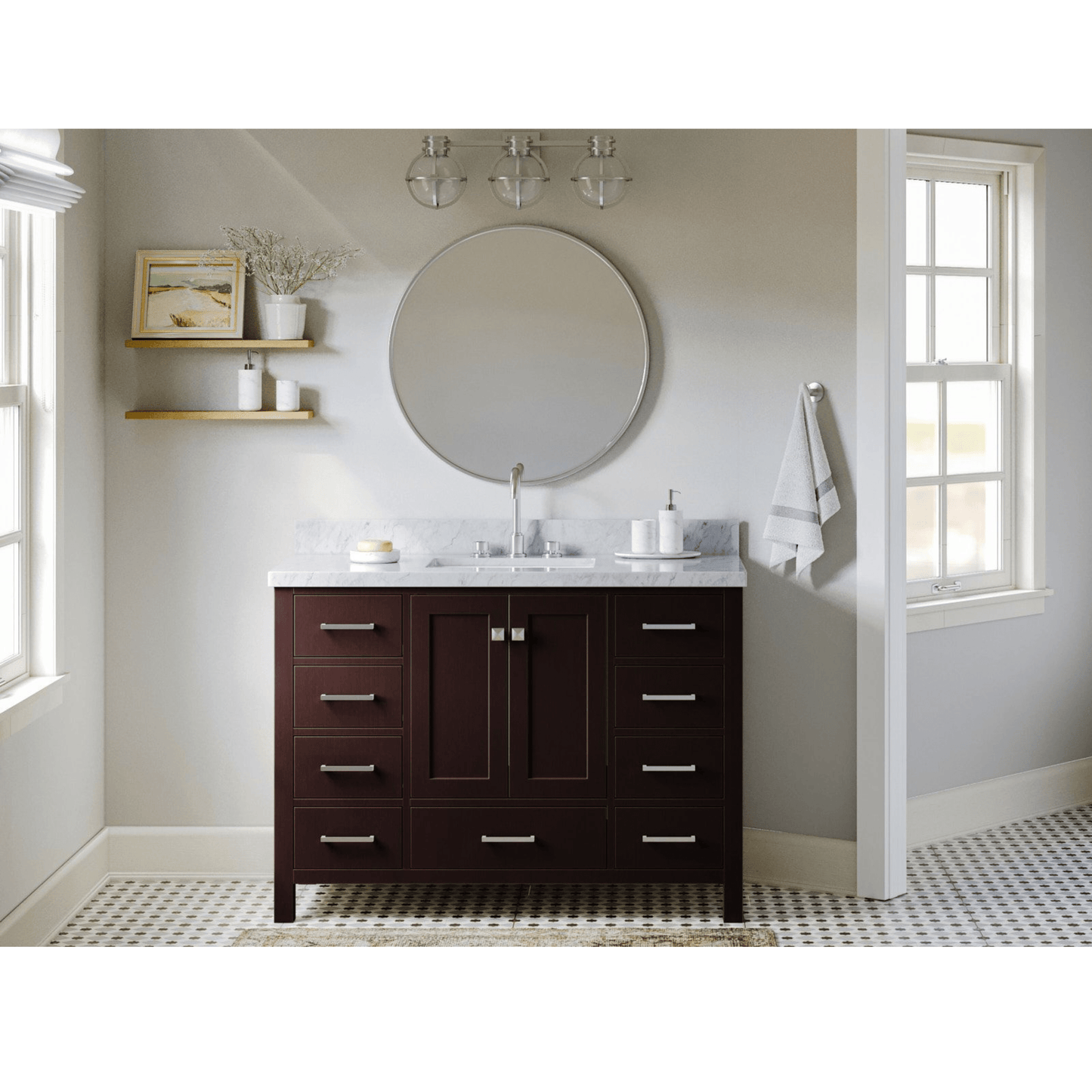 Ariel Vanities Ariel Cambridge 49" Modern Espresso Single Rectangle Sink Vanity