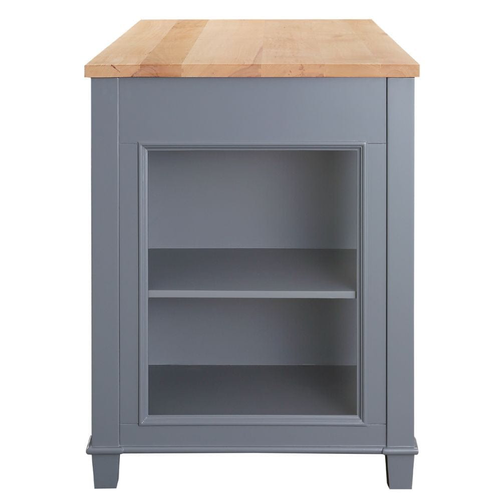 Medley Transitional Gray 54" Kitchen Island With Slide Out Table | KD-01-GY