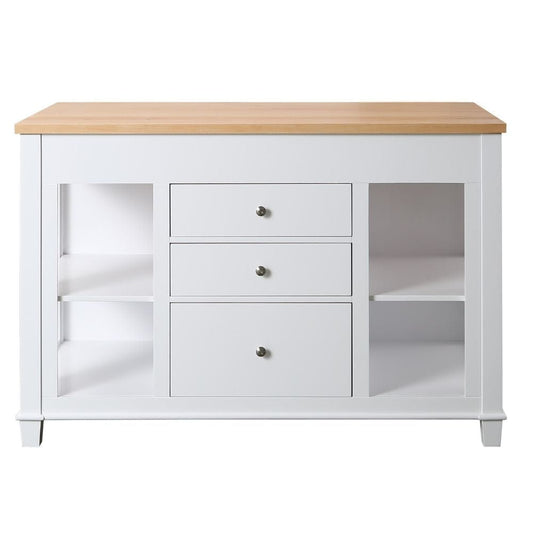 Medley Transitional White 54" Kitchen Island With Slide Out Table | KD-01-W
