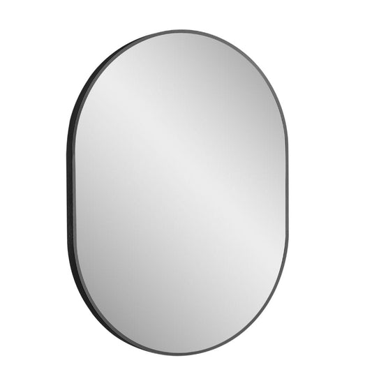 Vera Modern Matte Black 24" W x 32" H Oval Mirror | MIR-2432-OV-BK