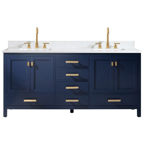 Design Element Valentino 72 Blue Double Rectangular Sink Vanity | V01-72-BLU