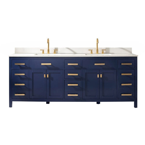 Design Element Valentino 84 Blue Double Rectangular Sink Vanity | V01-84-BLU