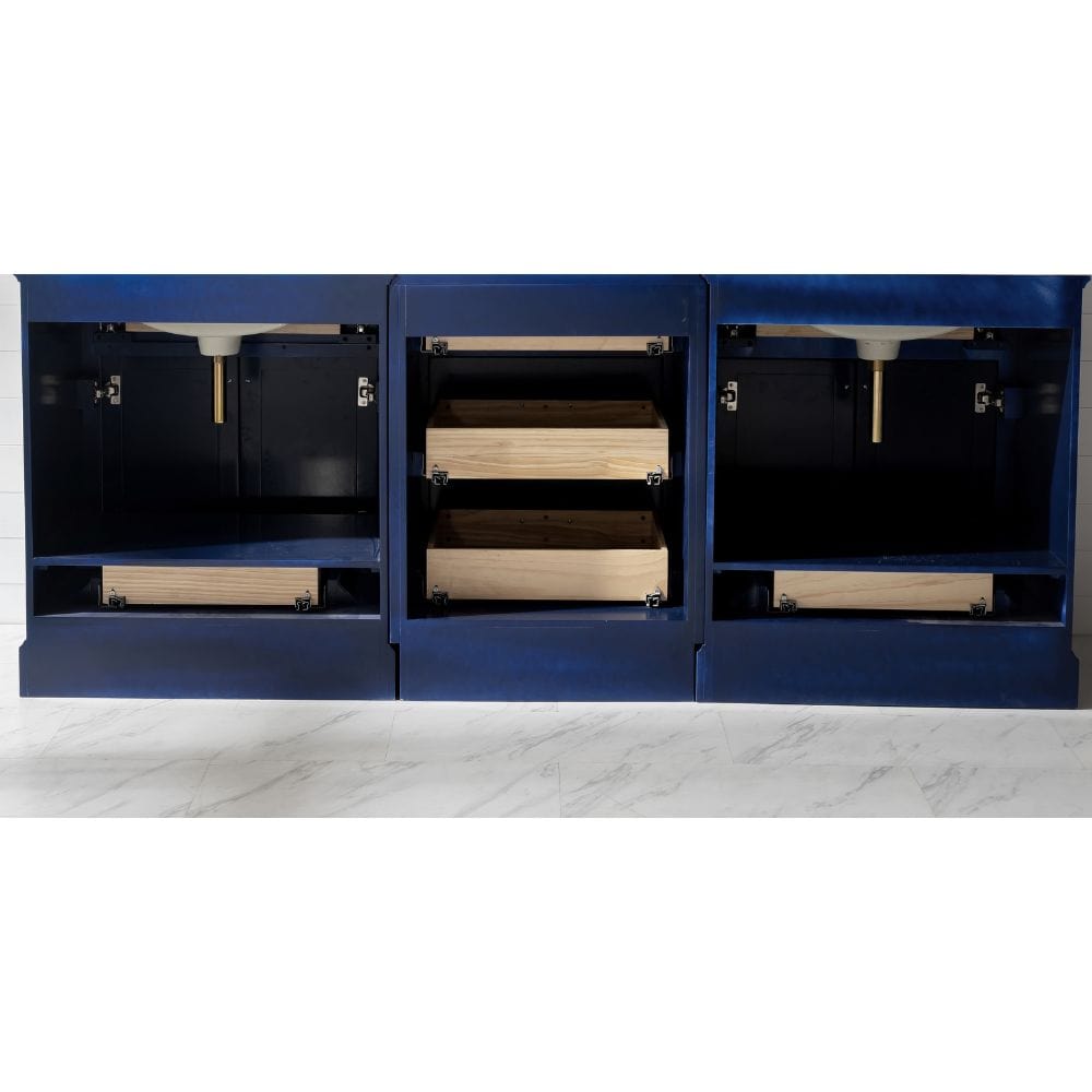 Design Element Vanities Milano Transitional Blue 84" Double Sink Bathroom Vanity Modular Set | ML-84MC-BLU