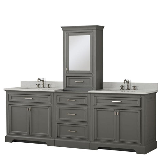 Milano Transitional Gray 84" Double Sink Bathroom Vanity Modular Set | ML-84MC-GY