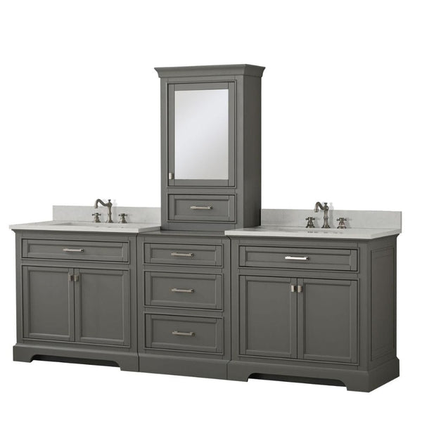 Milano Transitional Gray 84 Double Sink Bathroom Vanity Modular Set | ML-84MC-GY