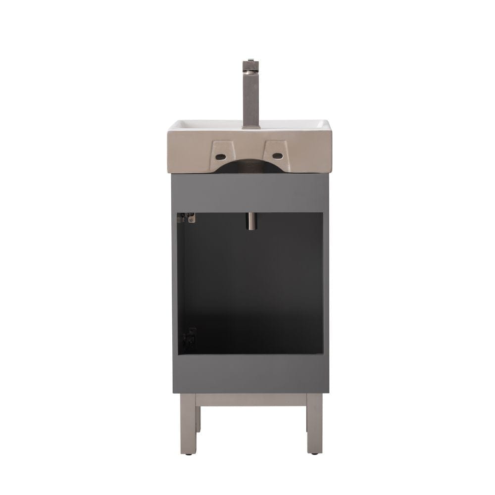 Design Element Vanities Stella Modern Gray 16.5" Single Sink Vanity | S03-17-GY