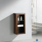 FST8130WG | Fresca Wenge Brown Bathroom Linen Side Cabinet w/ 2 Glass Shelves