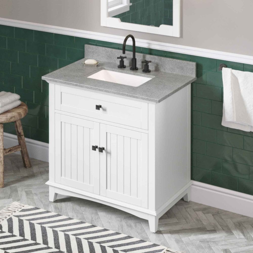 Hardwood dovetail rollout drawers with full-extension soft-close undermount slides are integrated into the cabinet to make storage easier and more convenient.