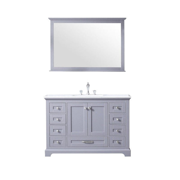 Dukes Dark Grey 48 Single Sink Vanity Set, White Carrara Marble Top | LD342248SBDSM46F