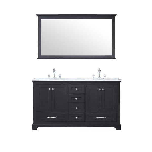 Dukes Espresso 60 Double Sink Vanity Set, Carrara Marble Top | LD342260DGDSM58F