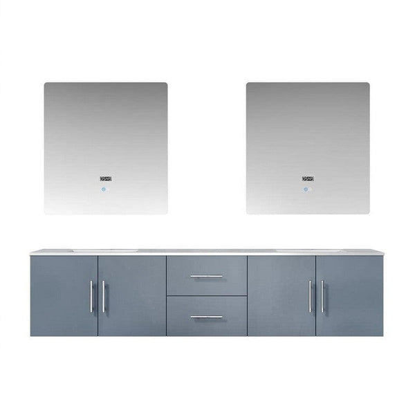 Geneva Transitional Dark Grey 80 Double Vanity with 30 Led Mirrors | LG192280DBDSLM30