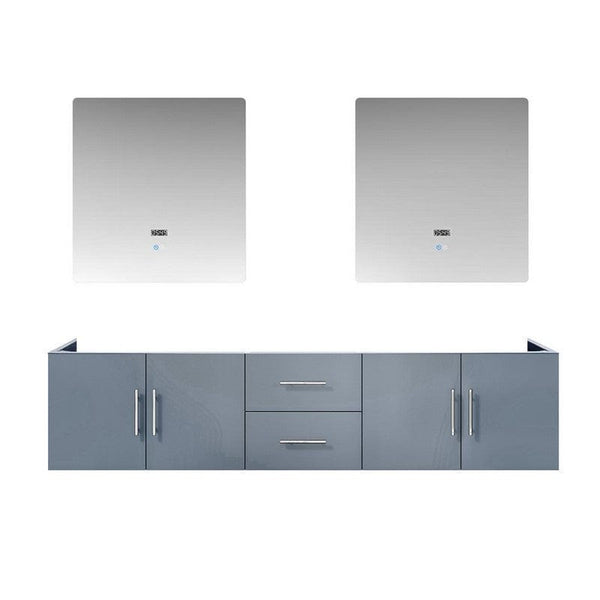 Geneva Transitional Dark Grey 80 Double Vanity with 30 Led Mirrors, no Top | LG192280DB00LM30