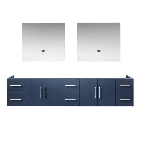 Geneva Transitional Navy Blue 84 Double Vanity with 36 Led Mirrors, no Top | LG192284DE00LM36