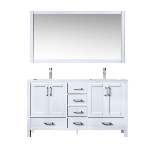 Jacques 60 White Double Sink Vanity Set with White Carrara Marble Top | LJ342260DADSM58F