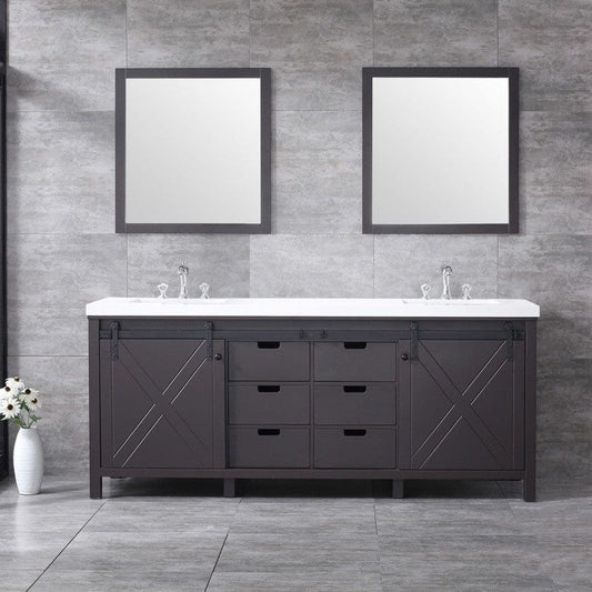 Marsyas Transitional Brown 80" Double Vanity Set | LM342280DCCSM30F