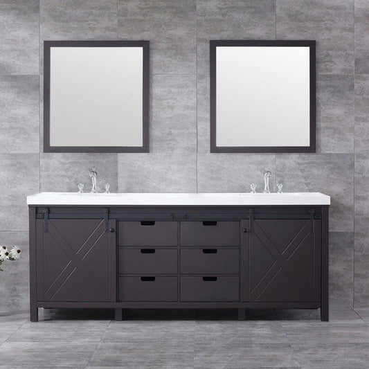 Marsyas Transitional Brown 84" Double Vanity Set | LM342284DCCSM34F