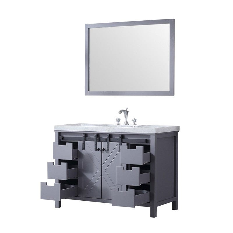 Lexora Vanities Marsyas Transitional Dark Grey 48" Single Vanity Set | LM342248SBBSM44F