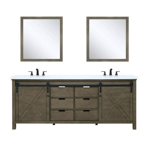 Marsyas Transitional Rustic Brown 80 Double Vanity Set | LM342280DKCSM30F