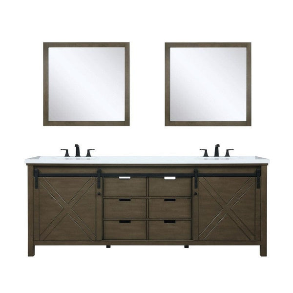 Marsyas Transitional Rustic Brown 84 Double Vanity Set | LM342284DKCSM34F