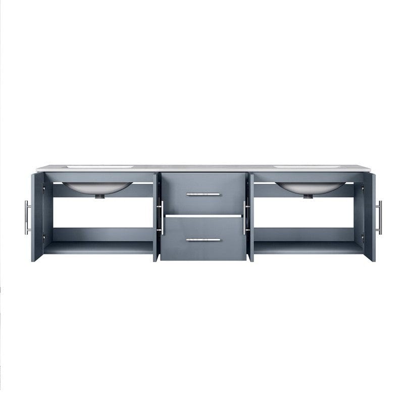 Lexora Vanity Base Cabinets Geneva Transitional Dark Grey 72" Double Vanity | LG192272DBDS000
