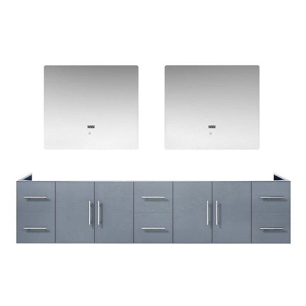 Geneva Transitional Dark Grey 84 Double Vanity with 36 Led Mirrors, no Top | LG192284DB00LM36