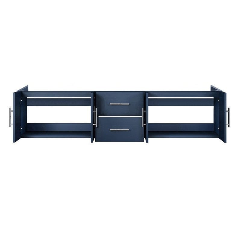 Lexora Vanity Base Cabinets Geneva Transitional Navy Blue 80" Vanity Cabinet Only | LG192280DE00000