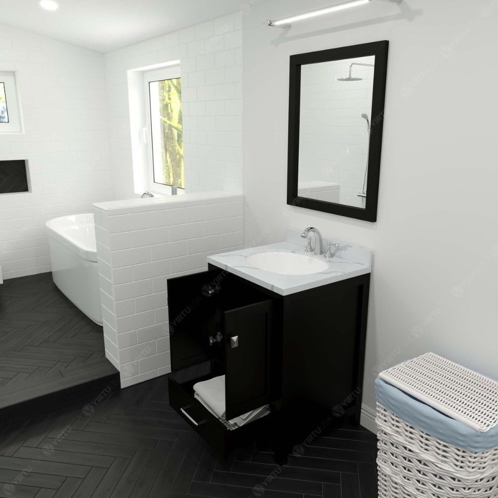 Virtu USA Vanities Caroline Avenue Espresso 24" Single Round Sink Vanity Set with Polished Chrome Faucet | GS-50024-CCRO-ES-002