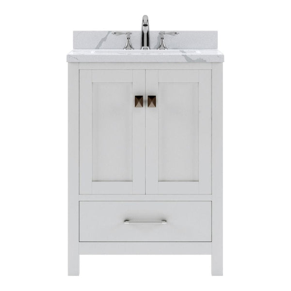 Virtu USA Caroline Avenue 24 Single Bath Vanity in White with Calacatta Quartz Top and Square Sink | GS-50024-CCSQ-WH-NM