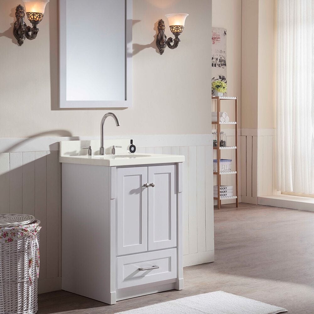 Ariel Vanities Ariel Adams 25 Single Sink Vanity Set in White