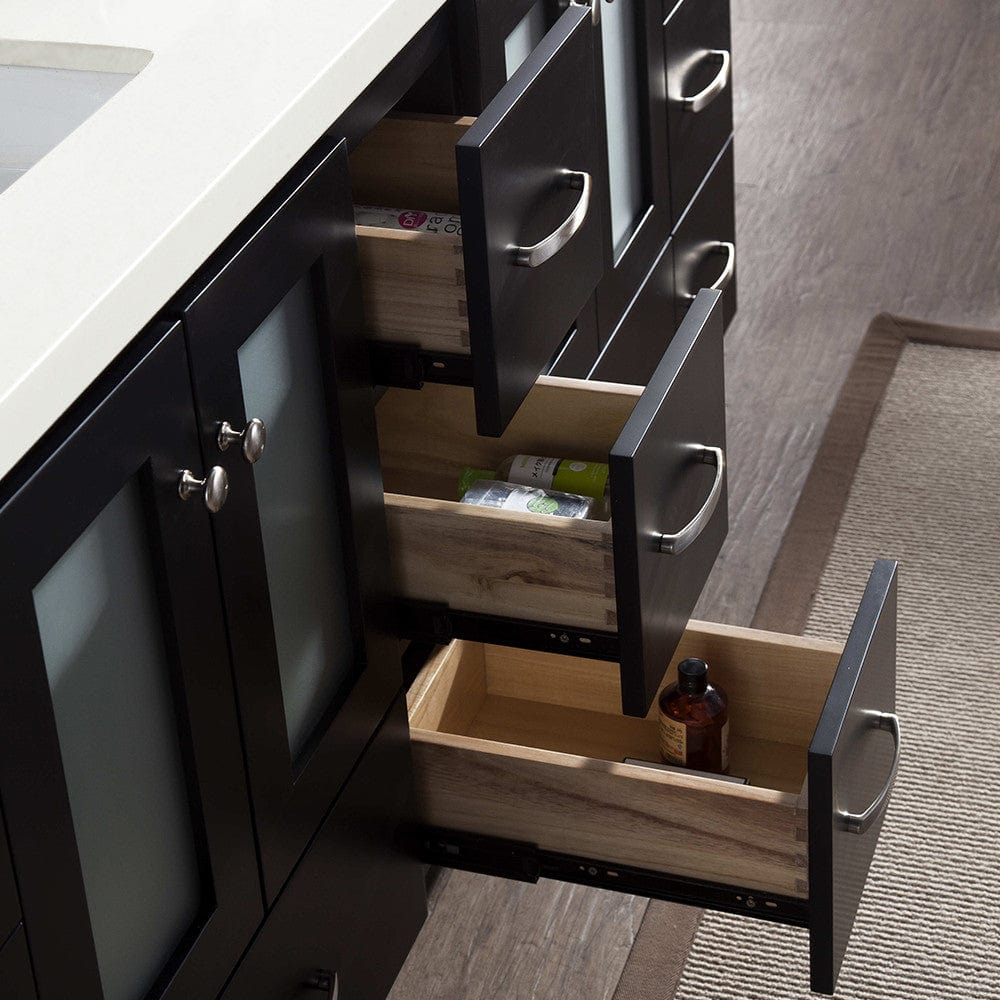 Ariel Vanities Ariel Americano 73 Double Sink Vanity Set in Black