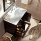 Ariel Cambridge 37 Single Sink Vanity Set w/ Right Offset Sink in Espresso