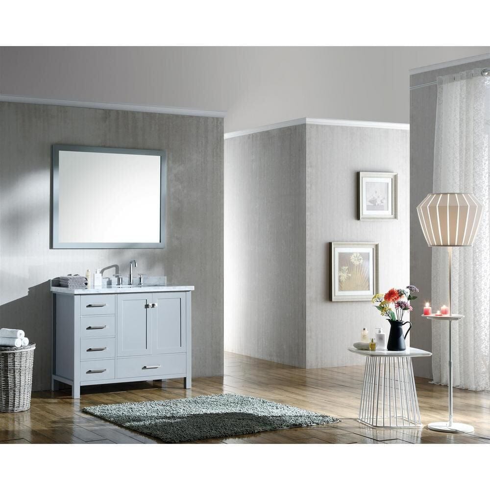Ariel Vanities Ariel Cambridge 43 Right Offset Single Sink Vanity Set In Grey