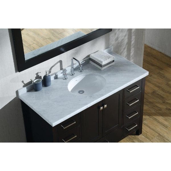 Ariel Vanities Ariel Cambridge 49" Modern Espresso Single Oval Sink Vanity Set