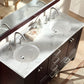 Ariel Cambridge 61 Double Sink Vanity Set in Espresso
