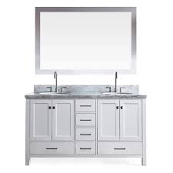 Ariel Cambridge 61 Double Sink Vanity Set in White