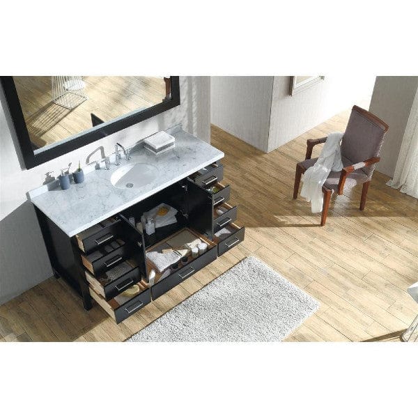 Ariel Vanities Ariel Cambridge 61" Modern Espresso Single Oval Sink Vanity Set