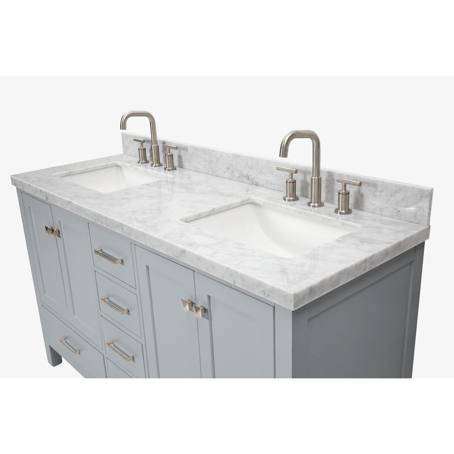 Ariel Vanities Ariel Cambridge 61" Modern Grey Double Rectangle Sink Vanity