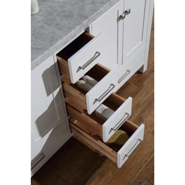 Ariel Vanities Ariel Cambridge 61" Modern White Double Rectangle Sink Vanity Set