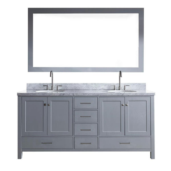 Ariel Cambridge 73 Double Sink Vanity Set in Grey