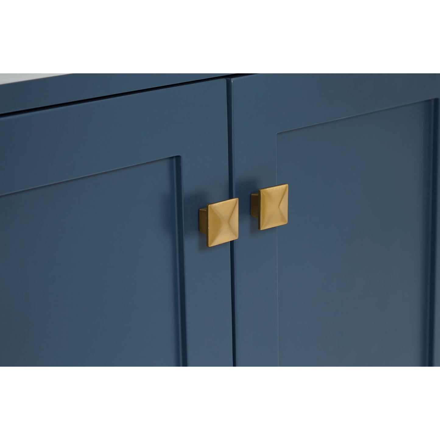 Ariel Vanities Ariel Cambridge Transitional Midnight Blue 43" Right Offset Oval Sink Vanity w/ White Quartz Countertop