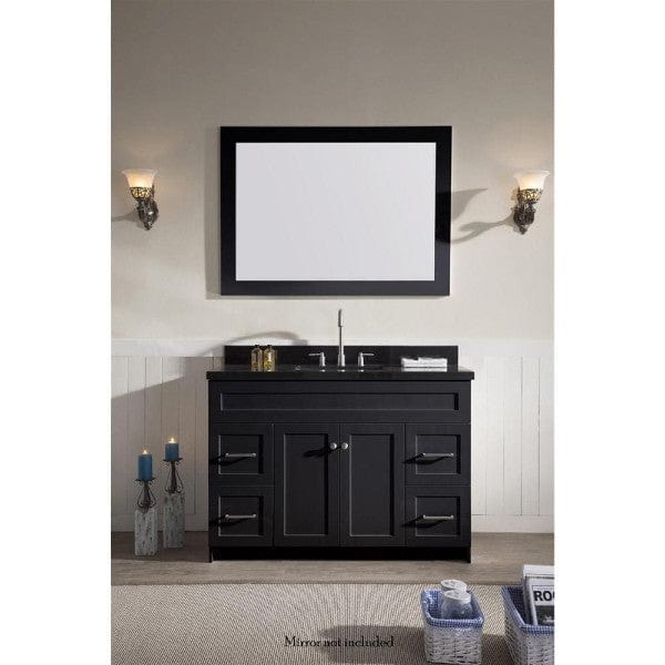 Ariel Vanities Ariel Hamlet 49" Modern Black Single Rectangle Sink Vanity