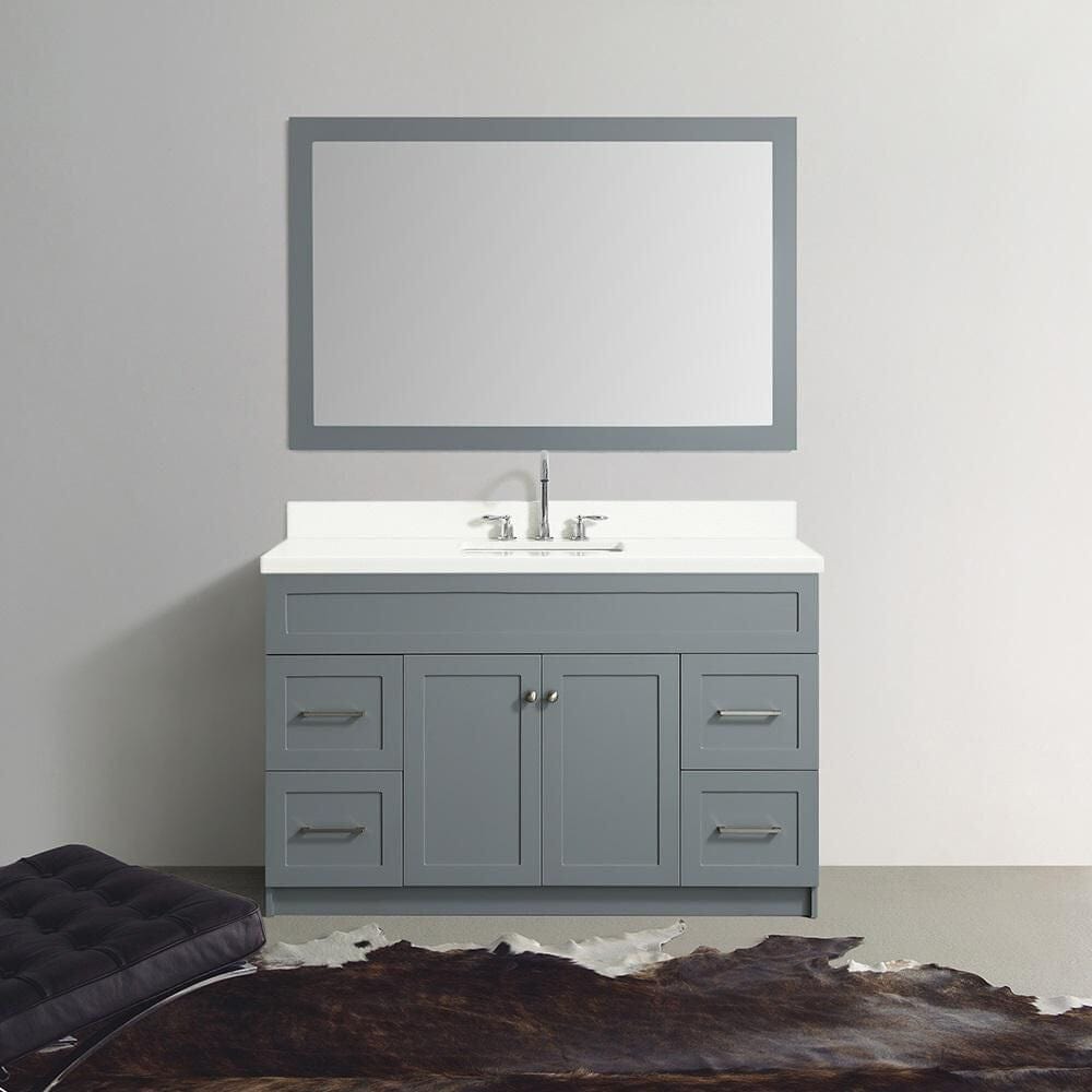 Ariel Vanities Ariel Hamlet 55 Single Sink Vanity Set With White Quartz Countertop In Grey