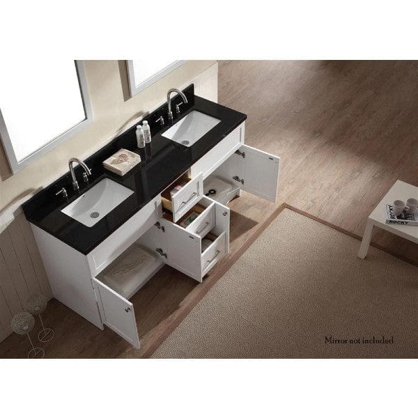 Ariel Vanities Ariel Hamlet 73" Modern White Double Rectangle Sink Vanity