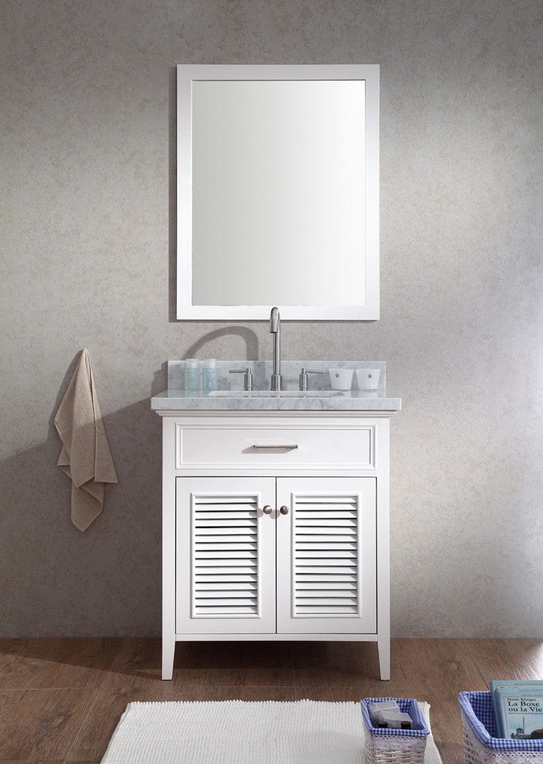 Ariel Vanities Ariel Kensington 31 Single Sink Vanity Set in White