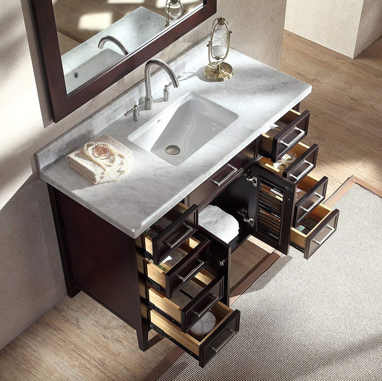 Ariel Vanities Ariel Kensington 49 Single Sink Vanity Set In Espresso