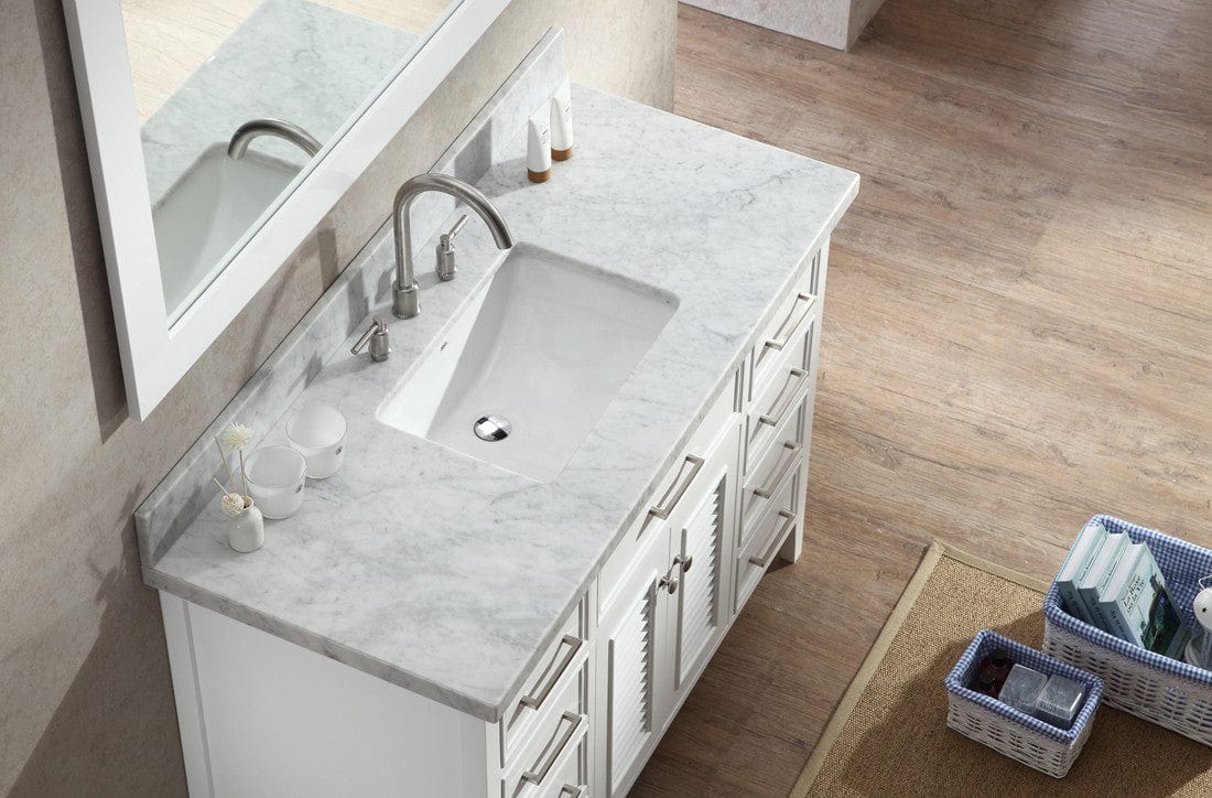 Ariel Vanities Ariel Kensington 49 Single Sink Vanity Set in White