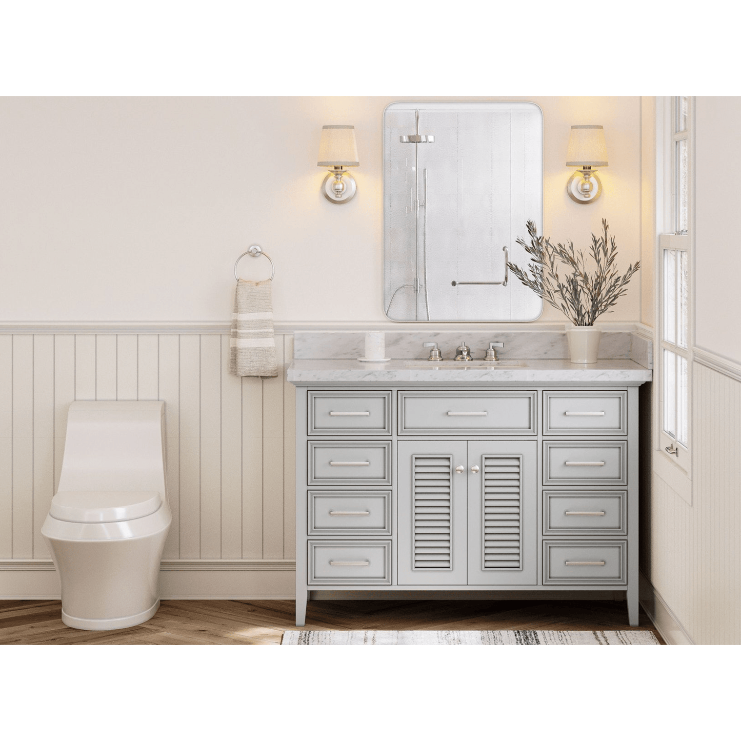 Ariel Vanities Ariel Kensington 49" Traditional Grey Single Sink Vanity