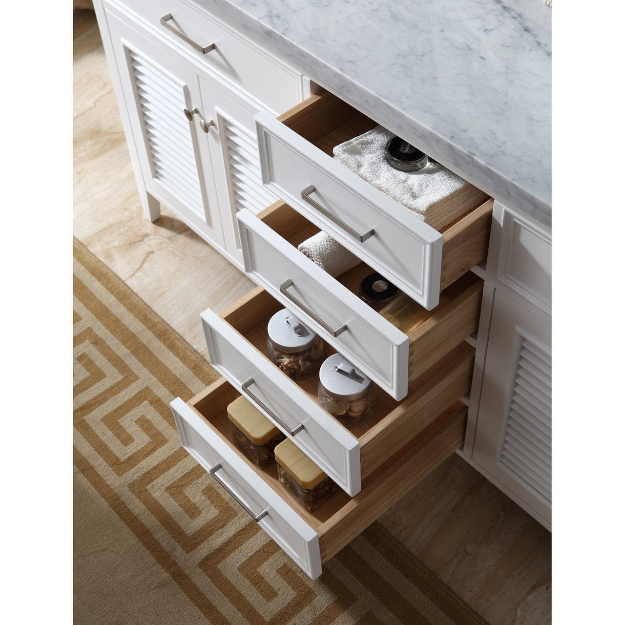 Ariel Vanities Ariel Kensington 73 Double Sink Vanity Set In White II