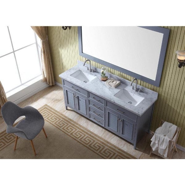 Ariel Vanities Ariel Kensington 73" Traditional Grey Double Sink Vanity II